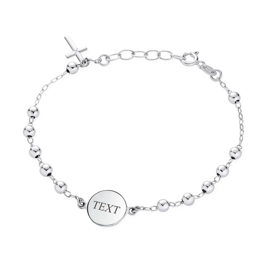 Bling Jewelry Medal Prayer Beads Virgin Mary Cross Rosary Bracelet Sterling Silver