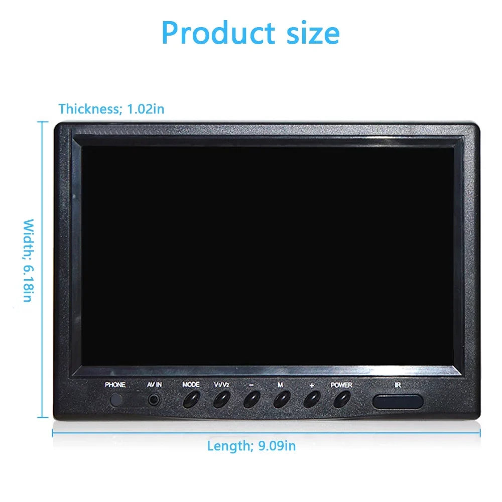 Easy to Install. 9 Inch Backup Camera Monitor, Two-Way Video Input HD Rear View Reverse Color TFT LCD Display for Car Rear View Reverse,Front-View, and Side-View Camera Connection