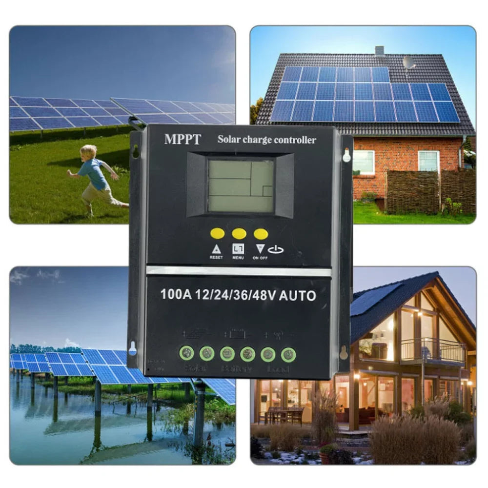 Lixada Solar Controller Automatic Voltage Identification for Rechargeable Battery Leadacid Cell LCD Display Off-grid Electrical Power Generating Systems