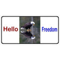 Hello Freedom with Eagle Photo License Plate. 212 Main LPO1920 6 x 12 in