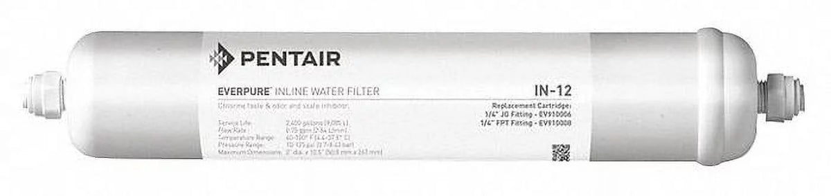 Pentair/Everpure 0.75 gpm Medium Volume, Single Pot Coffee Brewers Inline moisture Filter, 1/4 in Push Fitting Connectio - EV910086-75