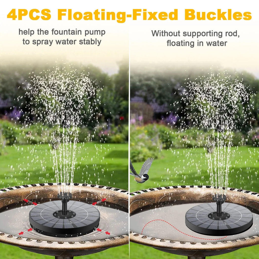 Solar Power moisture Fountain Pump Bird Bath 6LED Floating Pond Pool Outdoor Garden