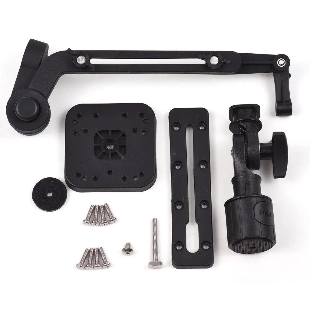 Tomshoo Durable Kayak craft Transducer Mounting Arm, Fish Finder Mount Base Adapter, 360 Degree Swivel