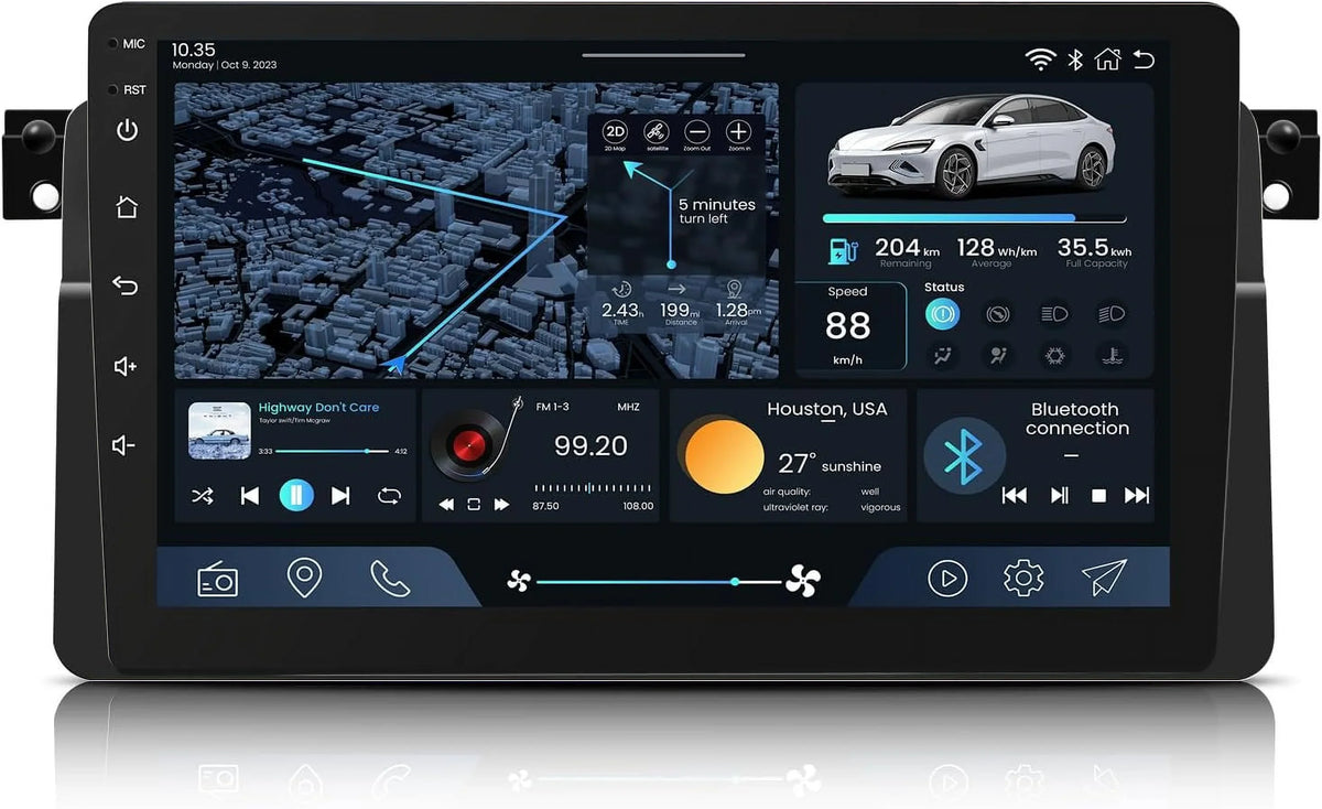 THONZER 8 Core  Radio Upgrade Android 11 Car Stereo for  3 Series 1999-2005, 9 Inch 1280*800 HD Touchscreen Support CarPlay & Android Auto 5G WiFi Bluetooth5.0 GPS FM SWC AHD Backup Camera(4G+32GB)