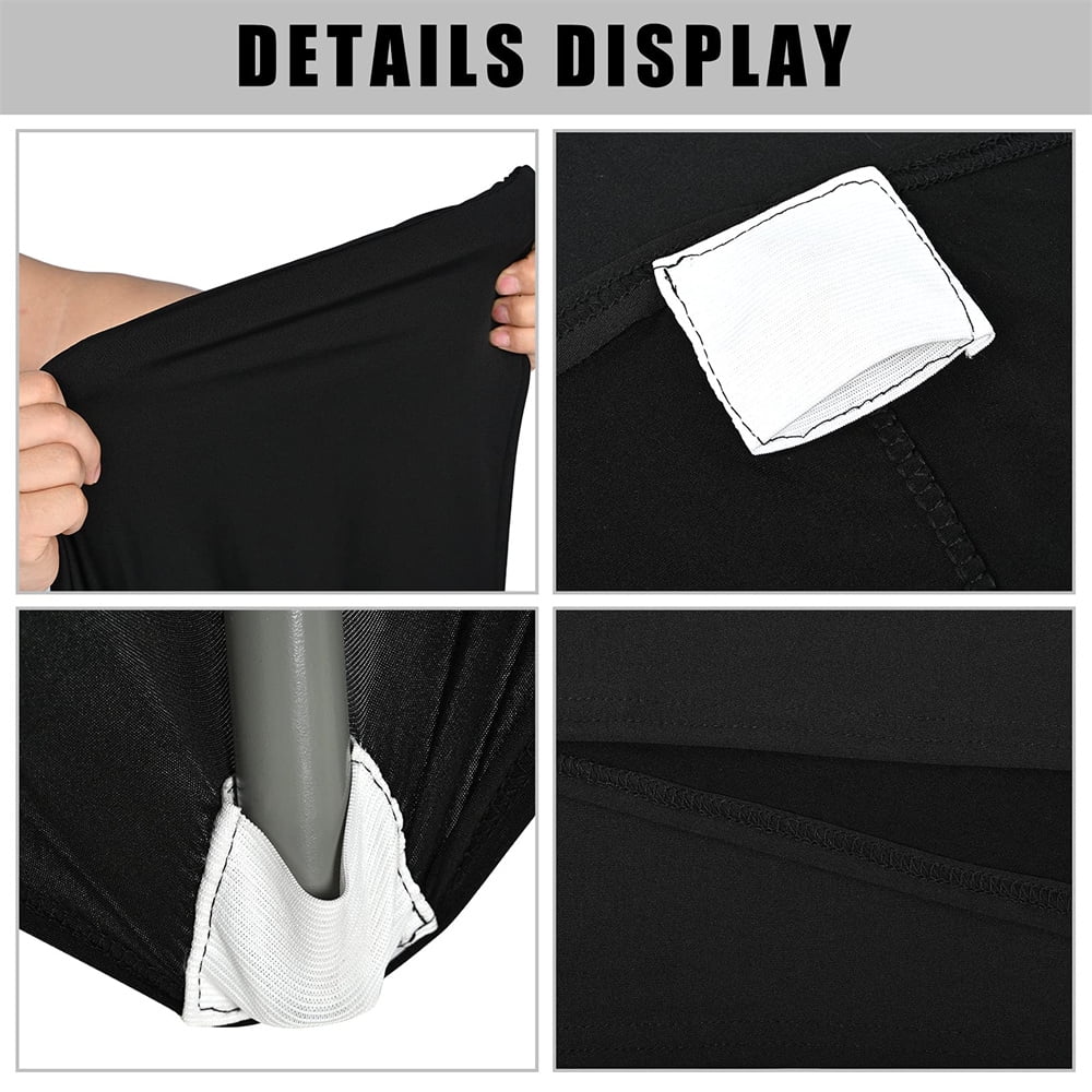 Pesonlook 3 Pcs 6 Ft Stretch Spandex Tablecloth, Rectangular Stretchable Elastic Patio Table shield, Anti-Wrinkle Tight Fit Washable Table protector, Cocktail Tablecloth for Wedding, Party(Black)