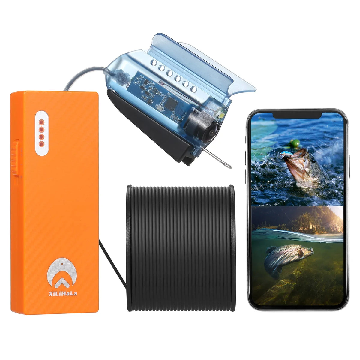 Gofishup 1080P Underwater Fishing Camera Fish Finder with APP Control, Live Video for Ice Lake Sea ship Kayak Fishing