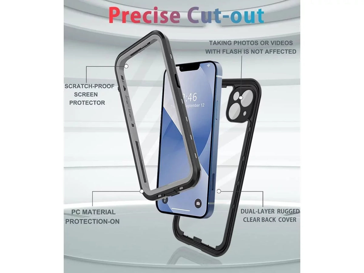 For iPhone 13 Case Waterproof Shockproof Dustproof Full-Body with Built-in Screen Protector,Underwater Full Sealed protector Protective for iPhone 13 6.1 inch