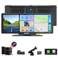 Spedal CL860 Portable CarPlay Screen with 4K Dash Cam Front and Rear- 9.3" Wireless  CarPlay ＆Android Auto Car Stereo  Bluetooth  GPS Navigation Head Unit Car Stereo Receivers 1080p Rear Camera