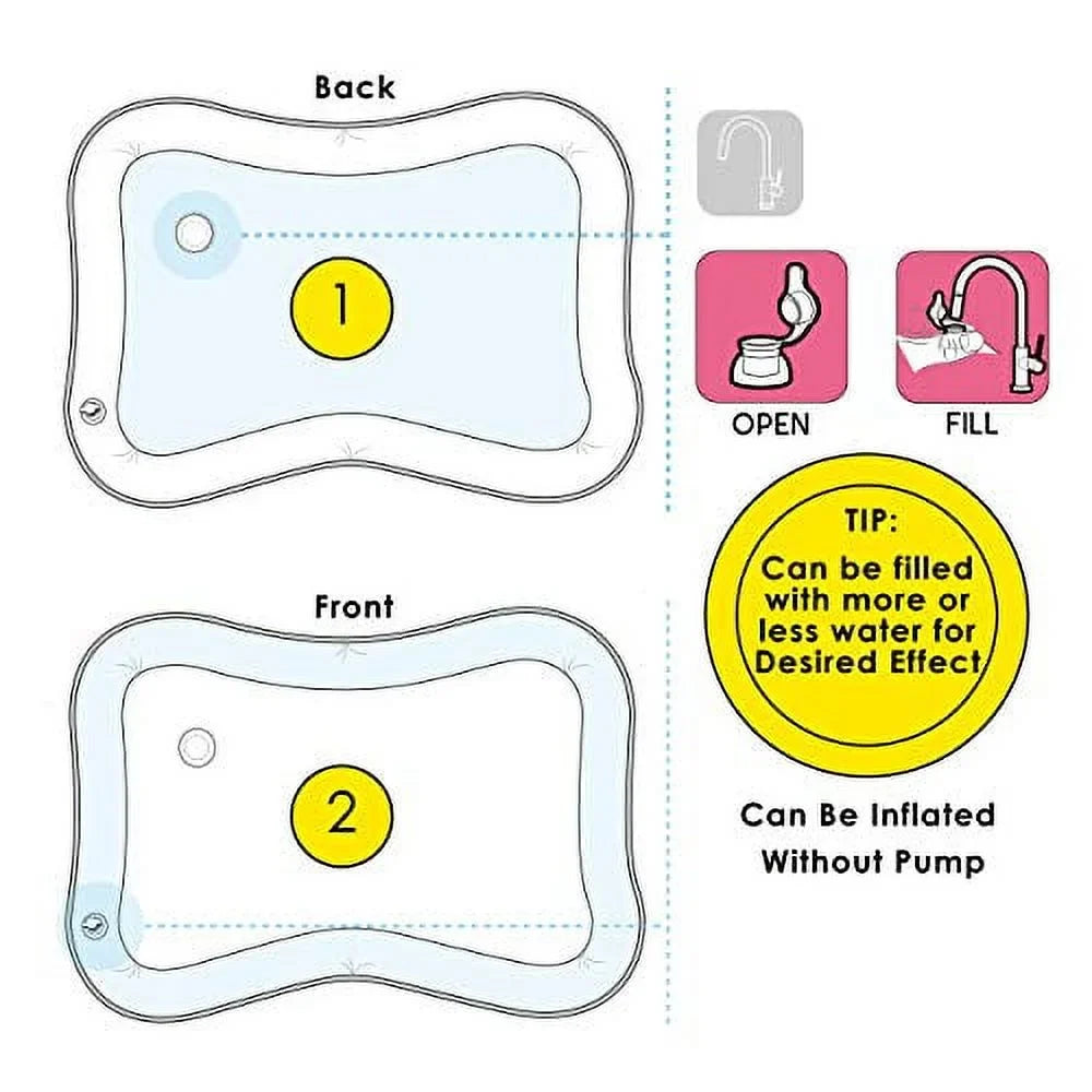 Splashin'kids Inflatable Tummy time Premium liquid mat Infants and Toddlers is The Perfect Fun time Play Activity Center Your Baby's Stimulation Growth