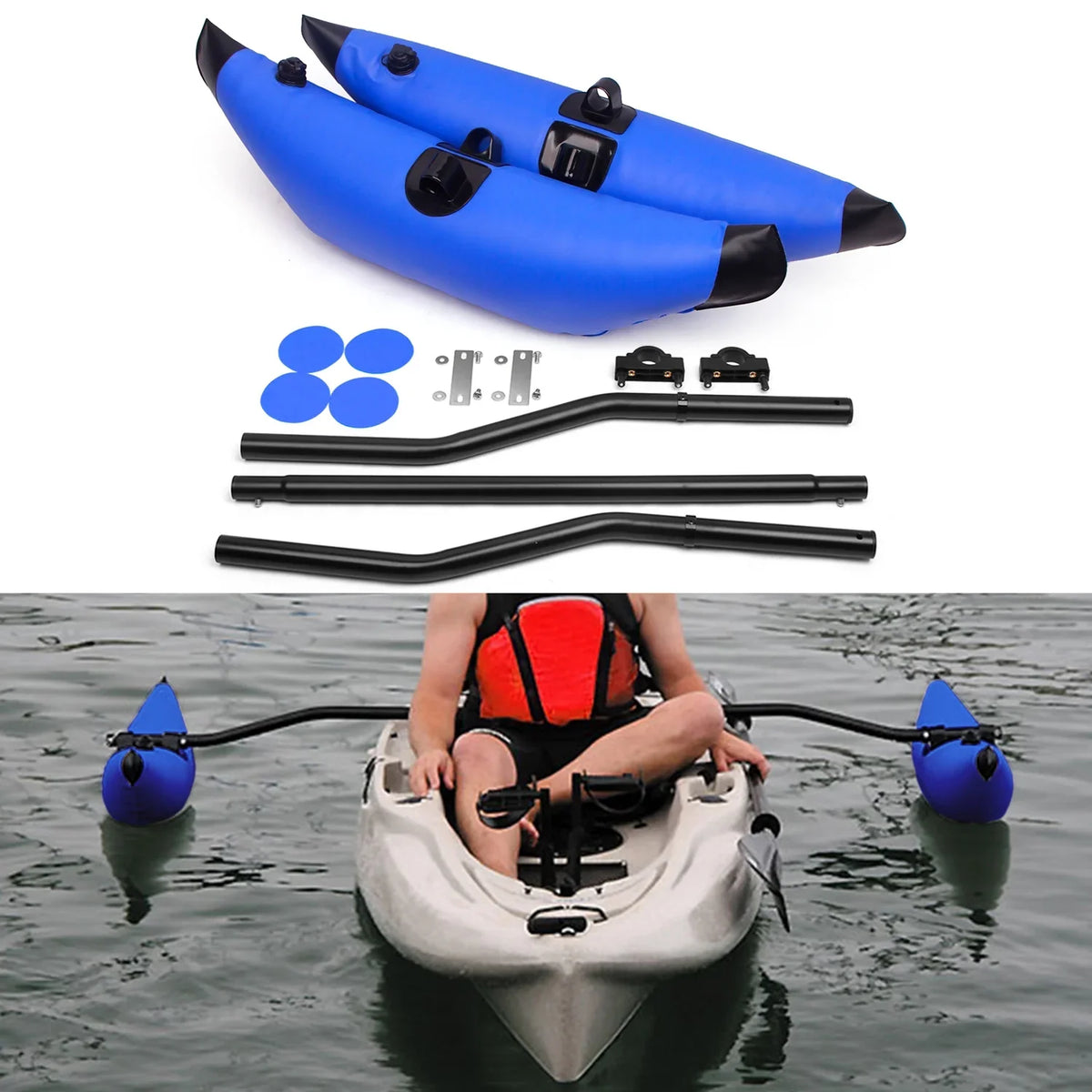 GoolRC Kayak PVC Inflatable Outrigger Float, Sidekick Arms Rod, Fishing Standing Float Stabilizer System Kit, Kayak Float for Ultimate Stability and Support, Perfect for Fishing Expeditions