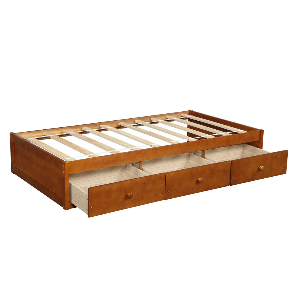 Oris Twin Size Wooden Platform Bed - Oak