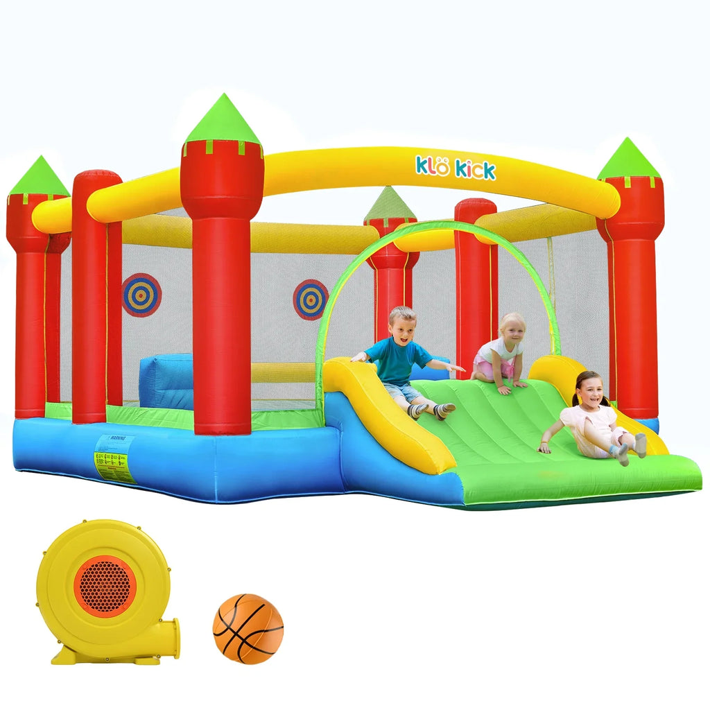 KLOKICK 15'x 12' Large Bounce House 840D Oxford Inflatable Bouncers for 6 Kids with Blower & Slide for 3-10 Years, Child, Adult, Infant, Teen, Tween