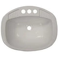 Poly Oval Lavatory Single RV Bathroom Sink, White. LaSalle Bristol 16270PWA 17 x 20 in
