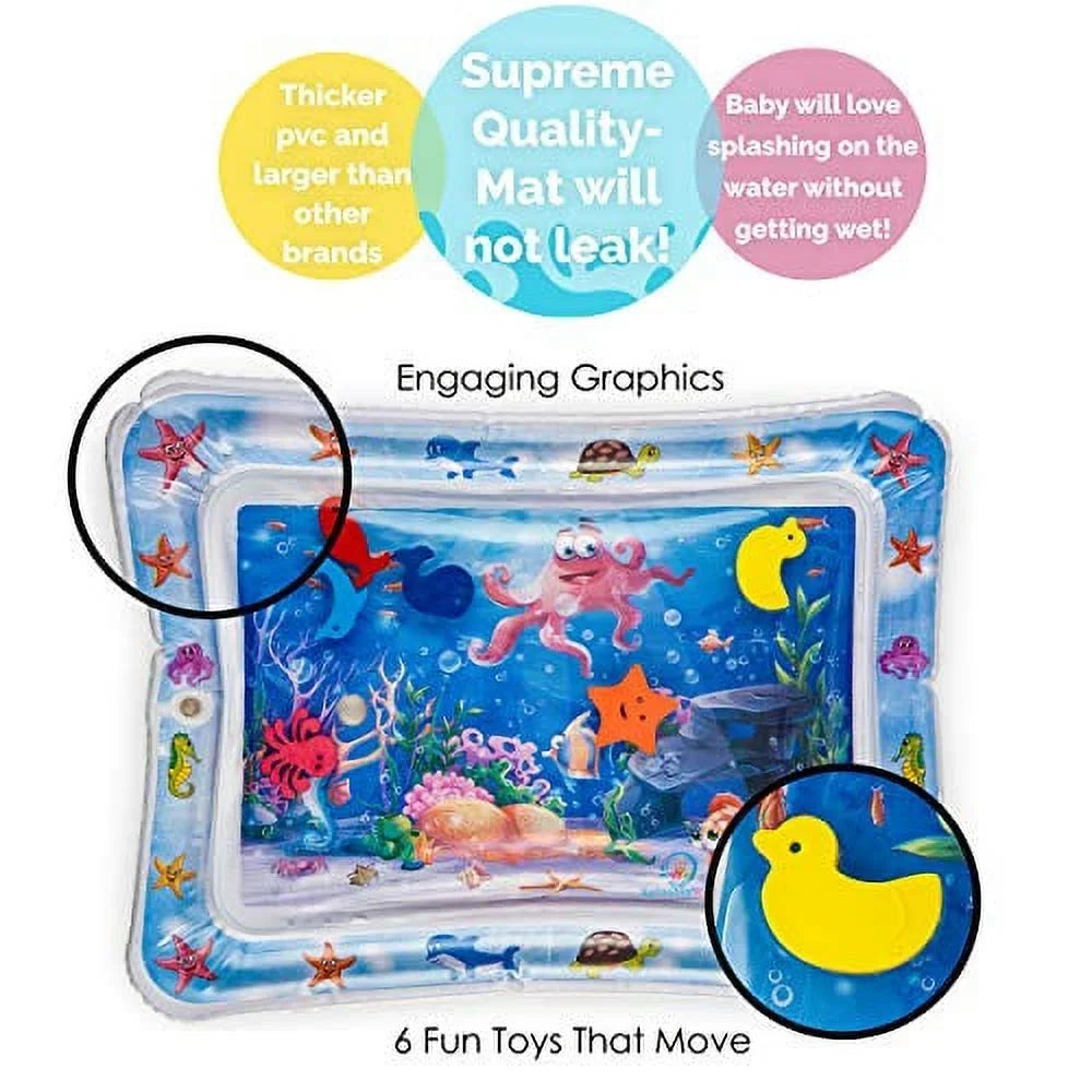 Splashin'kids Inflatable Tummy time Premium liquid mat Infants and Toddlers is The Perfect Fun time Play Activity Center Your Baby's Stimulation Growth