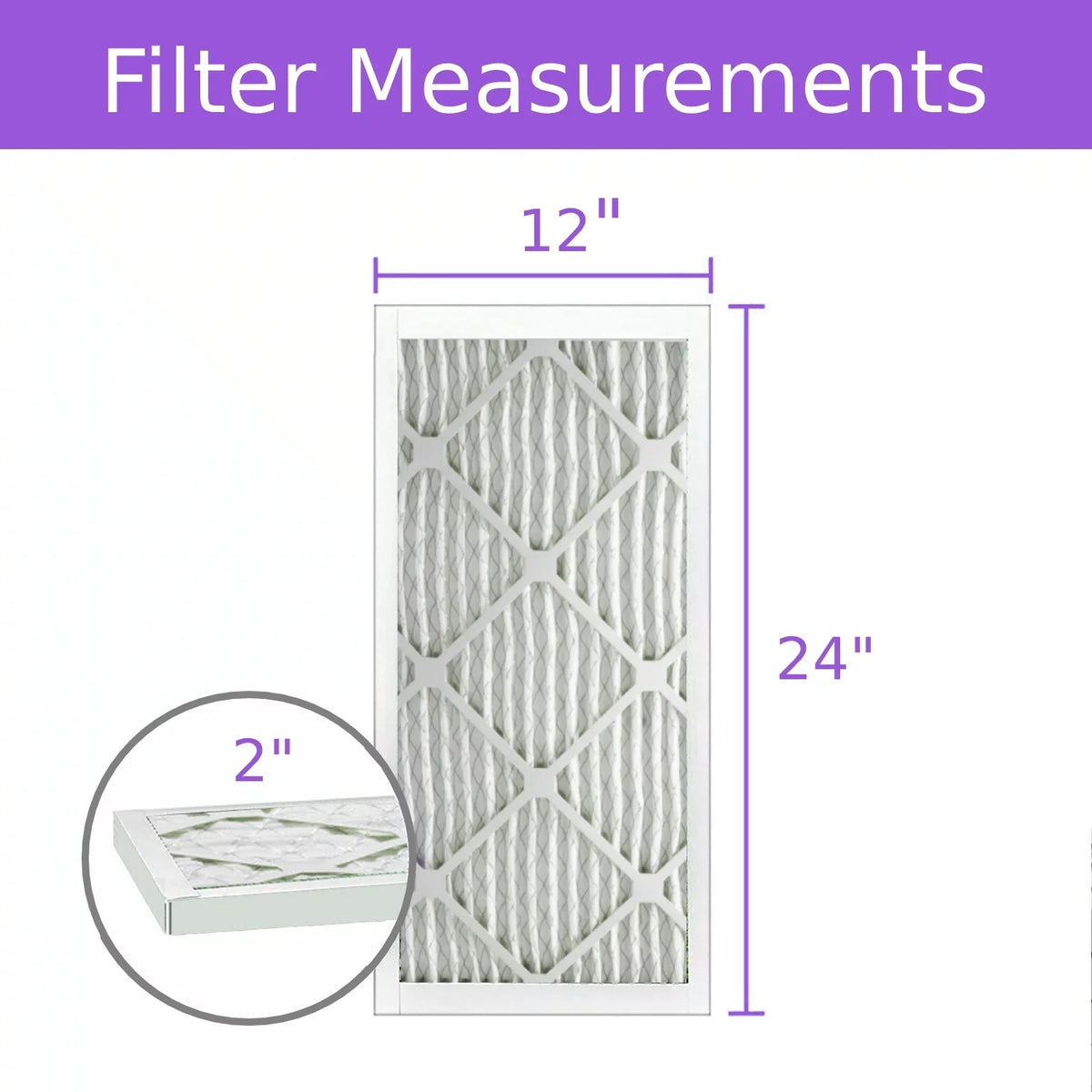 12x24x2, Purolator DMK80 Extended Surface Pleated Air Filter, Mechanical MERV 8, (6 Pack)
