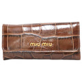 Pre-Owned Miu Miu Miu Key Case Brown Women's Leather (Fair)