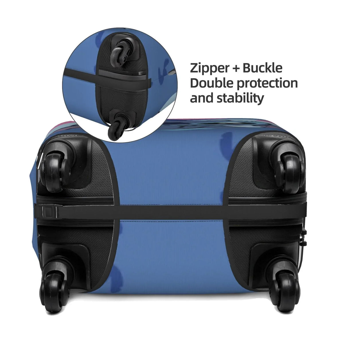 Stitch Heart Protective Suitcase wrap Elastic Travel Luggage protector Organizers Fits Large