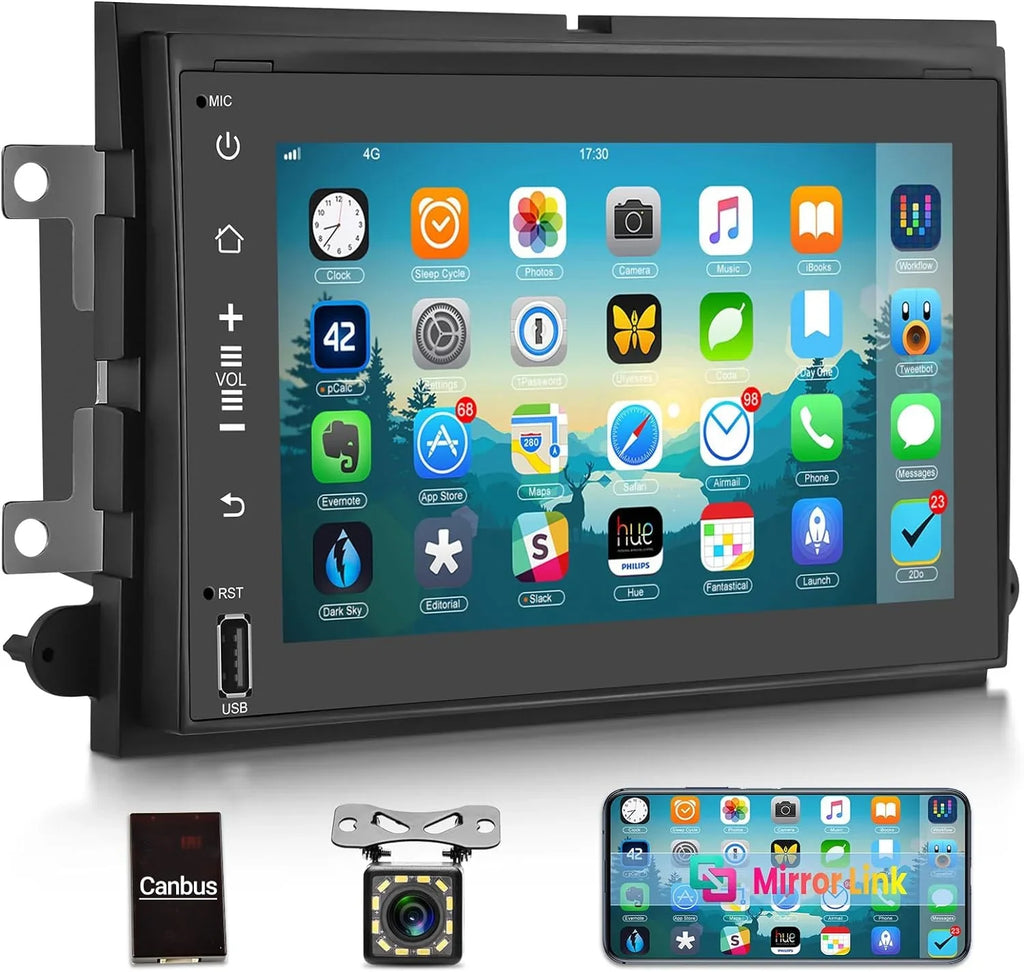 THONZER Android Car Radio for  F150 F250 F350 Fusion Edge Explorer Taurus Freestar, [1G+16G] 7 inch Touch Screen Stereo, Bluetooth/SWC/EQ Audio/1080P +Backup Camera