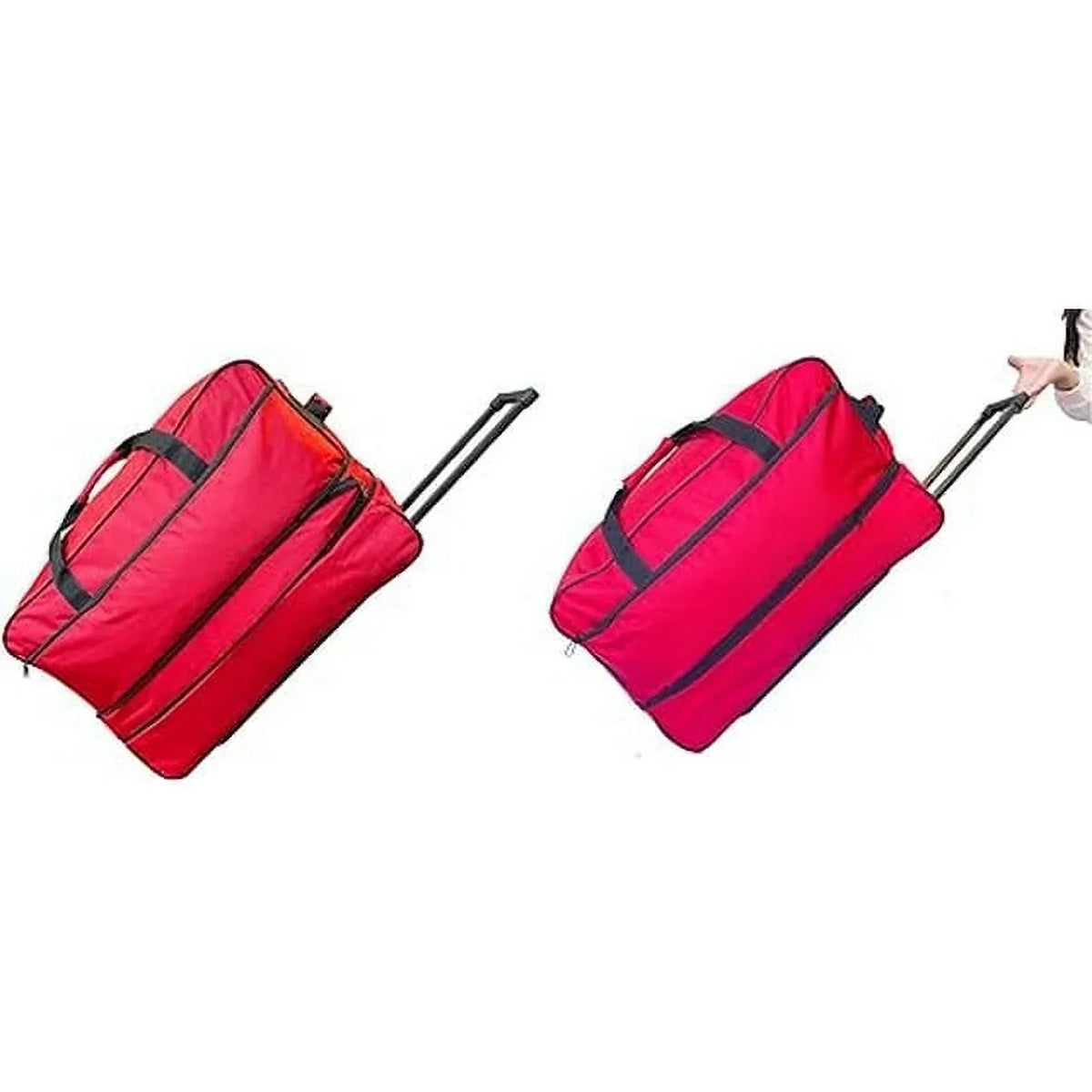 Iron Bar 28" Heavy Duty Collapsible Duffle Bag, Red, Multi-Pocket System, Wheels, Travel Luggage