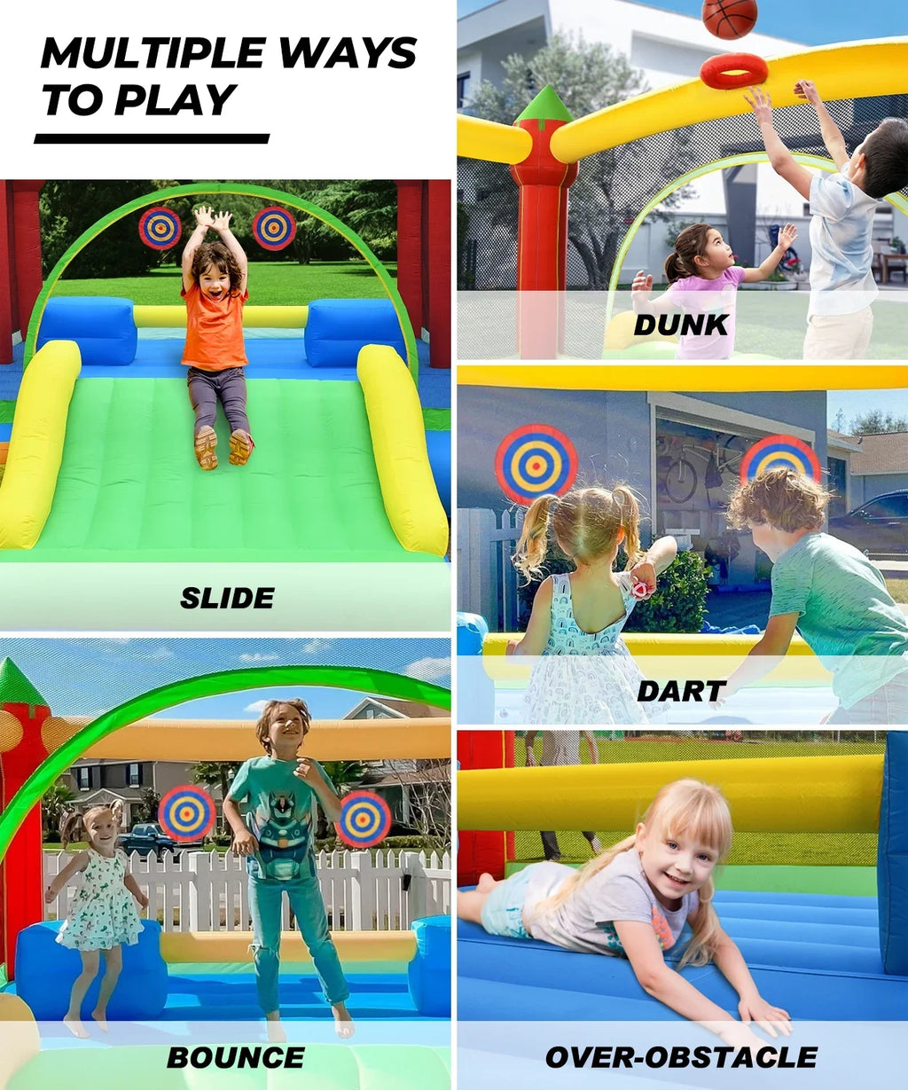 KLOKICK 15'x 12' Large Bounce House 840D Oxford Inflatable Bouncers for 6 Kids with Blower & Slide for 3-10 Years, Child, Adult, Infant, Teen, Tween