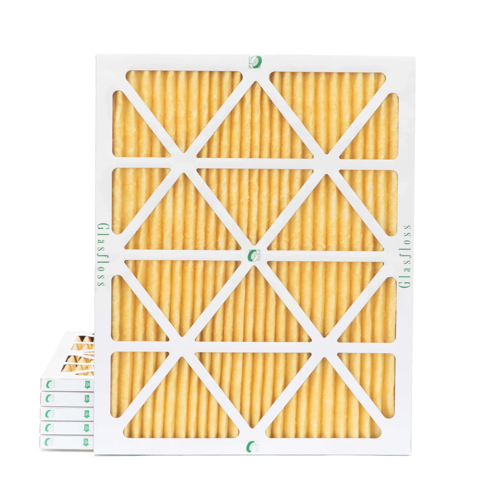 Actual Size: 19-1/2 x 24-1/2 x 7/8. 6 Pack of 20x25x1 MERV 11 Pleated Air Filters by Glasfloss