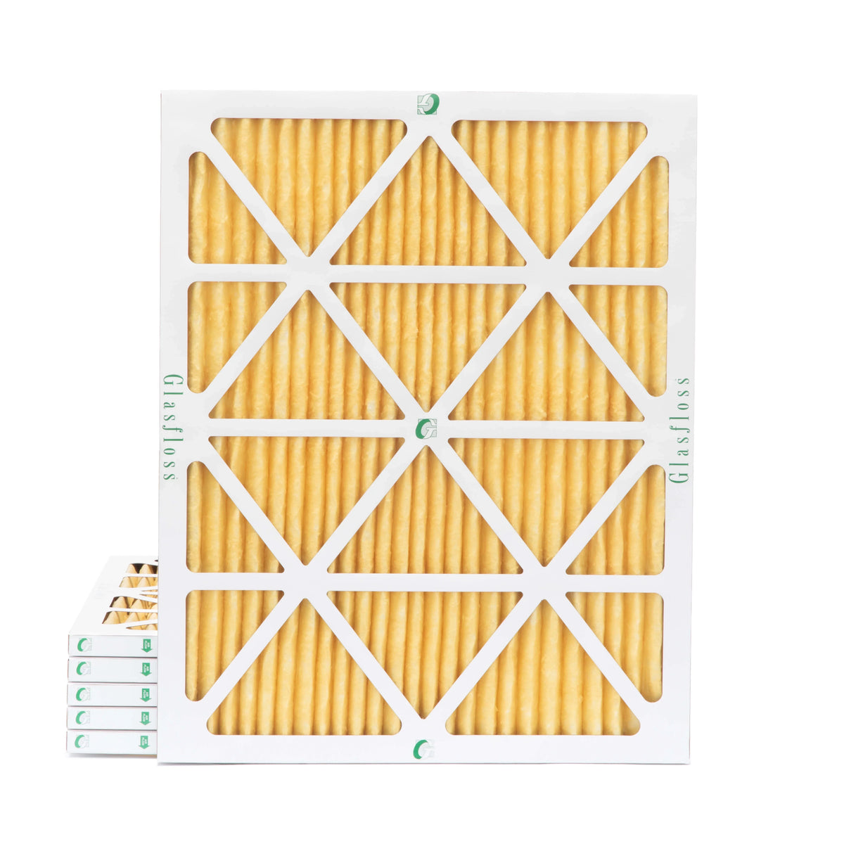 Actual Size: 19-1/2 x 24-1/2 x 7/8. 6 Pack of 20x25x1 MERV 11 Pleated Air Filters by Glasfloss