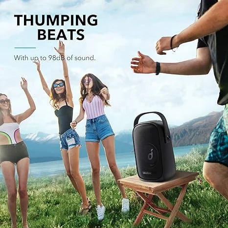 Open Box Soundcore Trance Go Outdoor Bluetooth Speaker BassUp Technology A3396 - BLACK