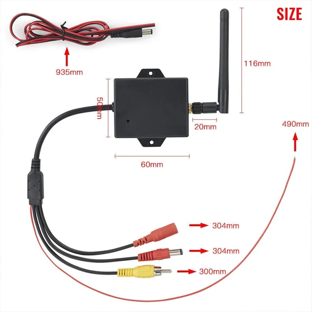 Convert your Wired Rear View Camera to Wireless with this Car Reversing Camera AV to Wifi Transmitter Module - 2.4G Wireless - Easy Installation