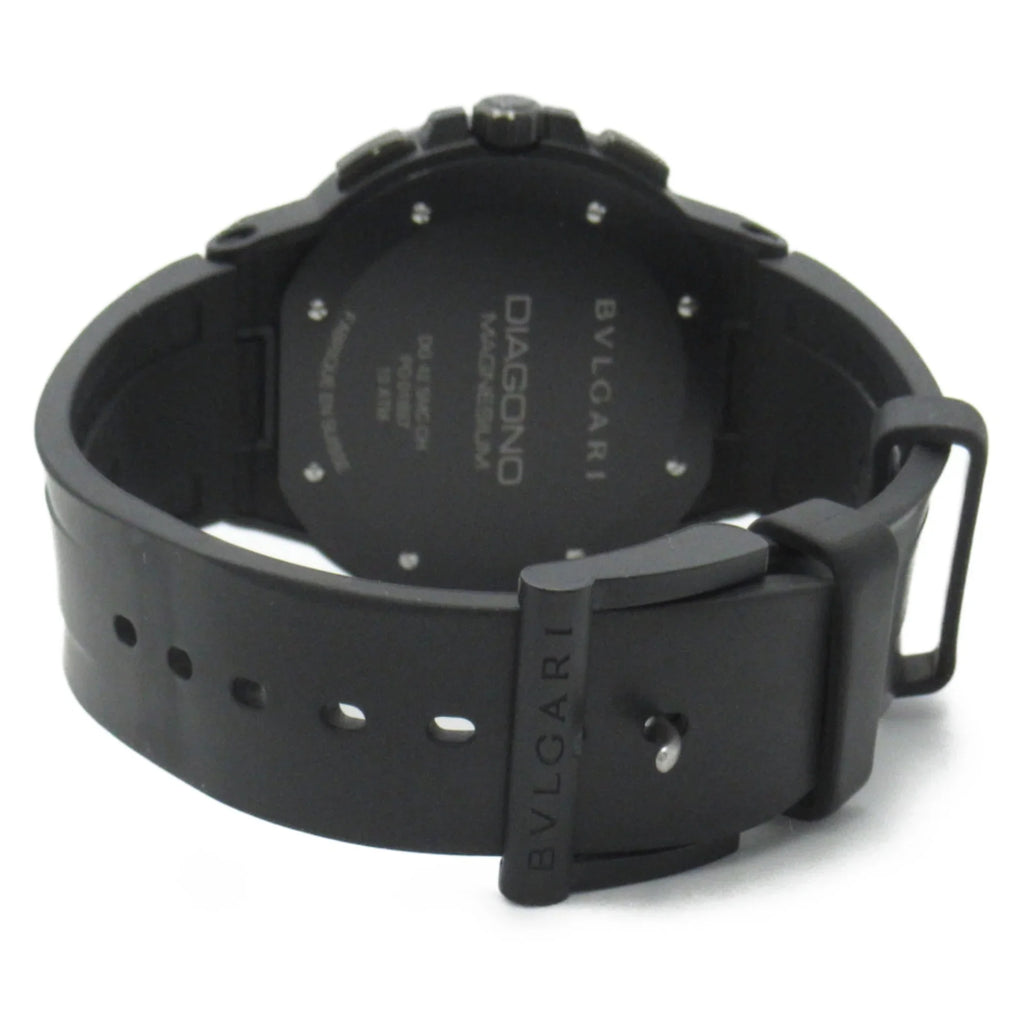 Pre-Owned BVLGARI Diagono Magnesium Chrono Wrist Watch watch Wrist Watch DG42SMCCH Mechanical Automatic Black  Rubber belt mag DG42SMCCH (Good)