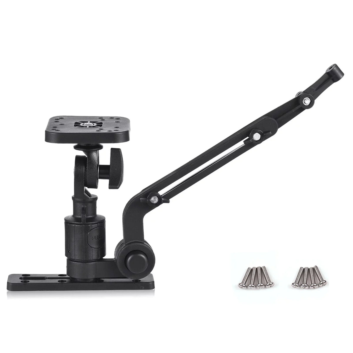 Tomshoo Durable Kayak craft Transducer Mounting Arm, Fish Finder Mount Base Adapter, 360 Degree Swivel