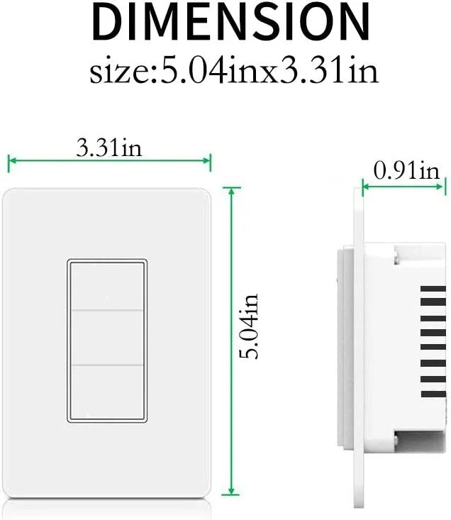 SANA Smart Light Switch,WiFi Wall Light Switch, Easy Installation and APP Control, suitable with Alexa and Google Home, No Hub Required (3 Switches in 1 Gang)