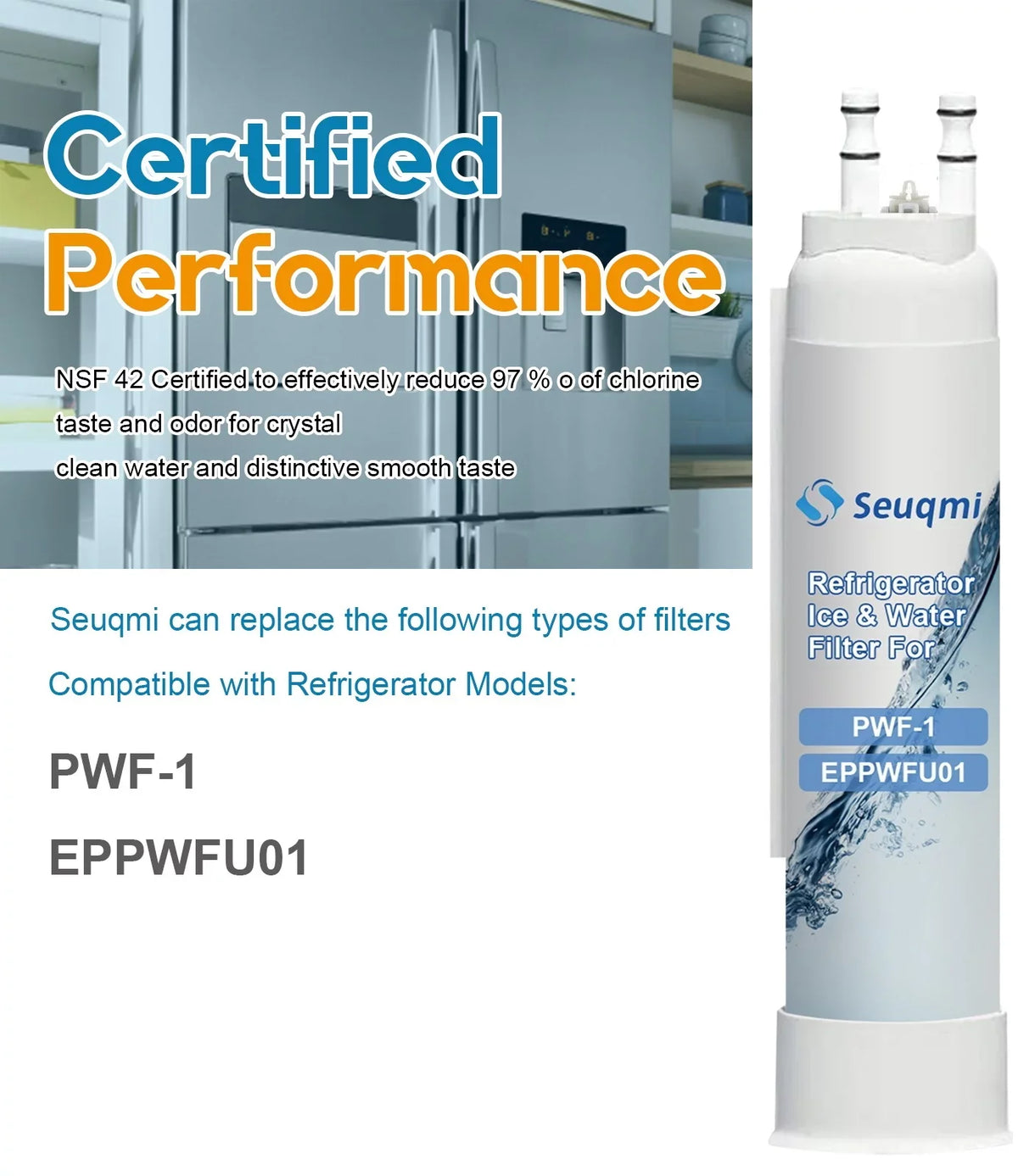 2Pack Seuqmi brand liquid and ice filters are appropriate with Frigidaire®PurePour PWF-1 FPPWFU01