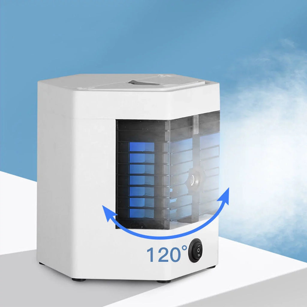 YHAIOGS Mini Portable Air Cooler Personal Space Cooler Easy to Fill aqua and Led Light and Portable Air Conditioner Device Cool Any Space Like Home office