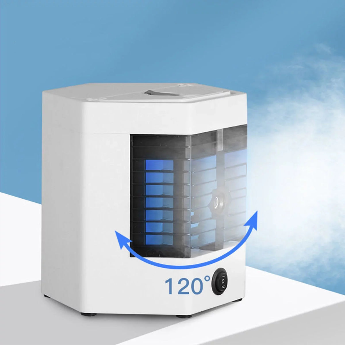YHAIOGS Mini Portable Air Cooler Personal Space Cooler Easy to Fill aqua and Led Light and Portable Air Conditioner Device Cool Any Space Like Home office