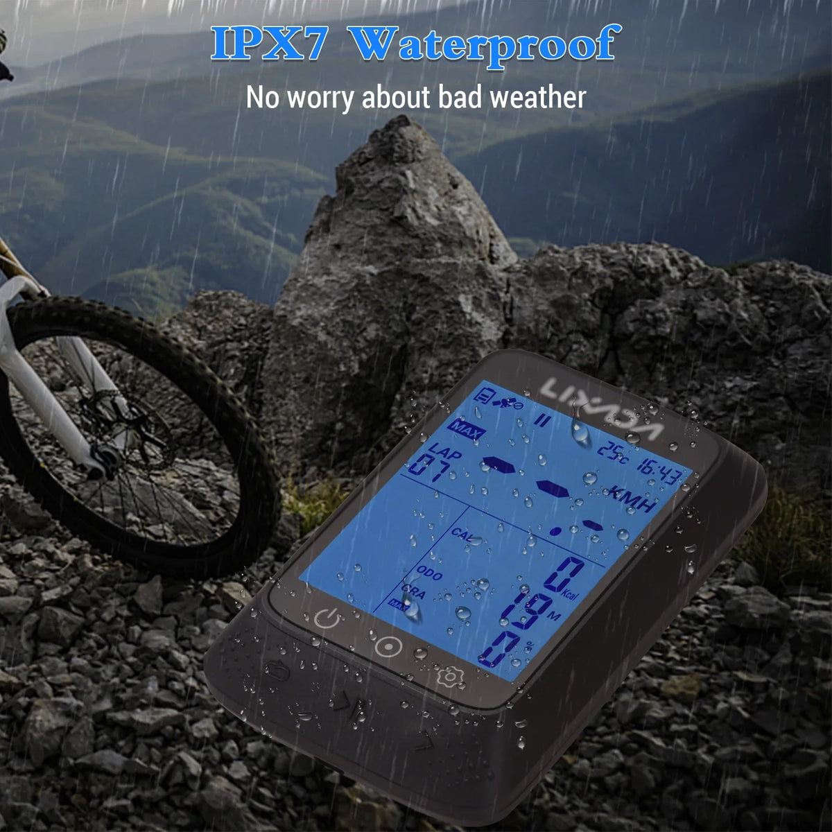 Lixada Wireless Bike GPS Computer with ANT+ Sensor Waterproof 2.3in BT appropriate Strava APP Altitude Gradient