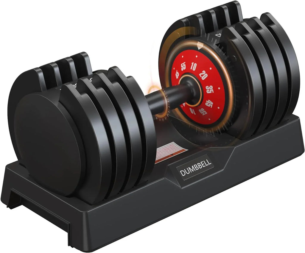 Soges Adjustable Dumbbells, 55lb Dumbbell with Anti-Slip Metal Handle, 5-in-1 Adjustable Free Weight Dumbbell, Home Gym Workout Equipment for Full Body Workout Fitness