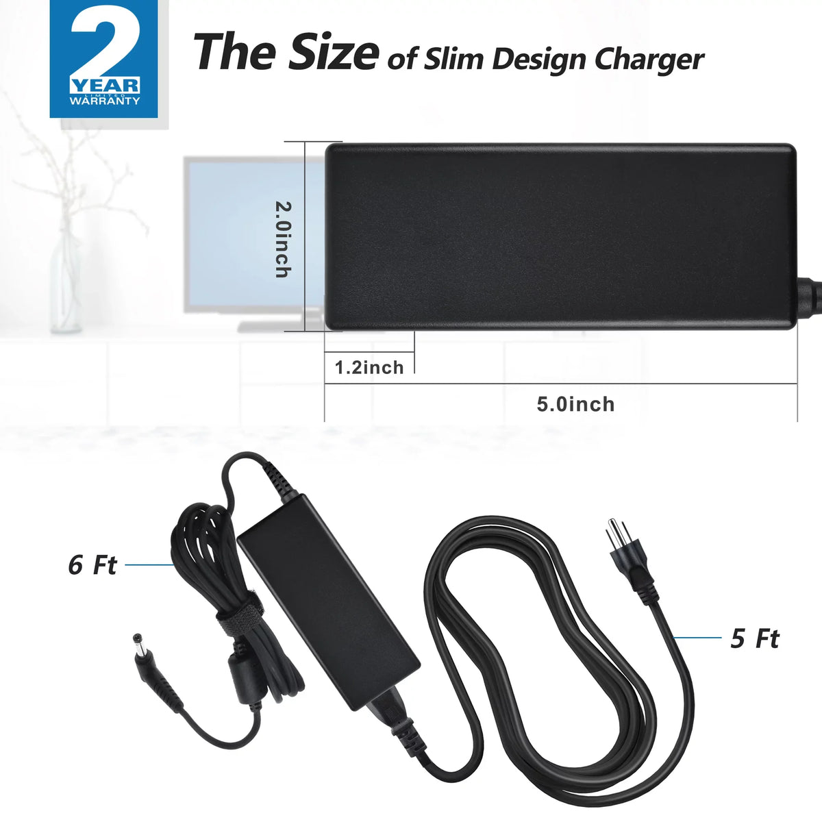 PwrON suitable AC Adapter Replacement for Goal Zero Yeti 1250 p/n: 31901 Solar Generator Power Supply Cord