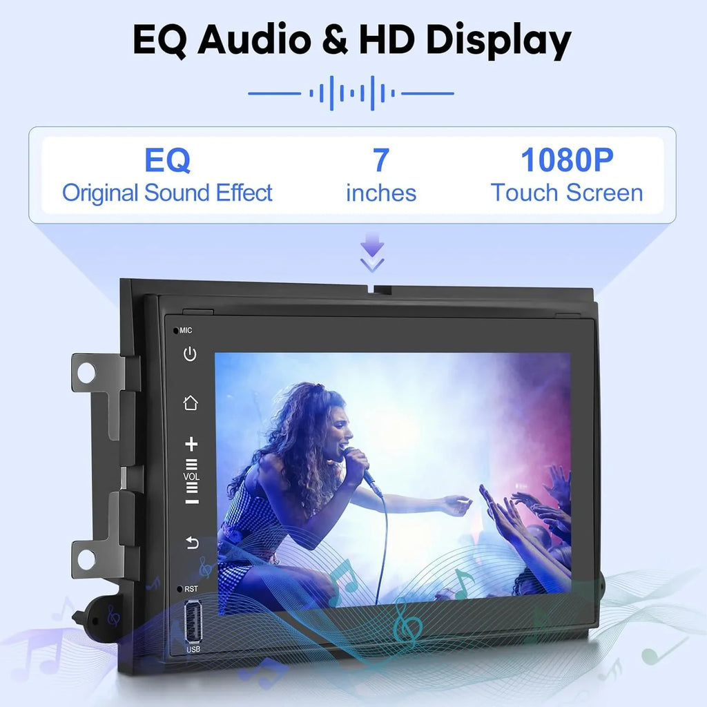 THONZER Android Car Radio for  F150 F250 F350 Fusion Edge Explorer Taurus Freestar, [1G+16G] 7 inch Touch Screen Stereo, Bluetooth/SWC/EQ Audio/1080P +Backup Camera