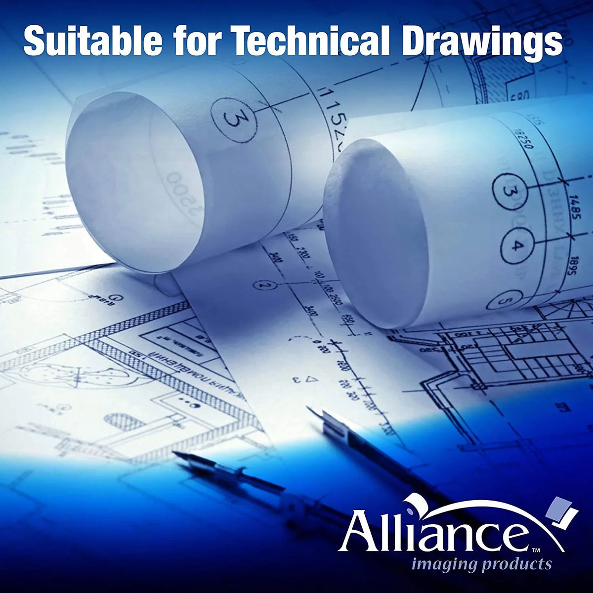 Alliance Wide Format Paper 24" x 150' CAD Bond 20lb | 92 Bright | 4 Rolls | 2" Core