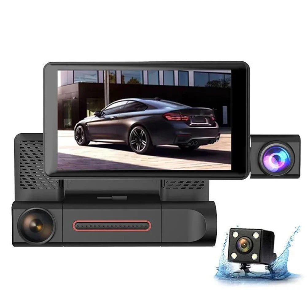 Shinysix Dash Camera,4 Inch Screen Camera 3-Lens Inside Screen Dashcam Support Dash Camera 3-Lens Inch Screen Dashcam DVR Dash Camera 3-Lens Inside Rear Dash Cam 1080P Cam 1080P  Rear Camera 4