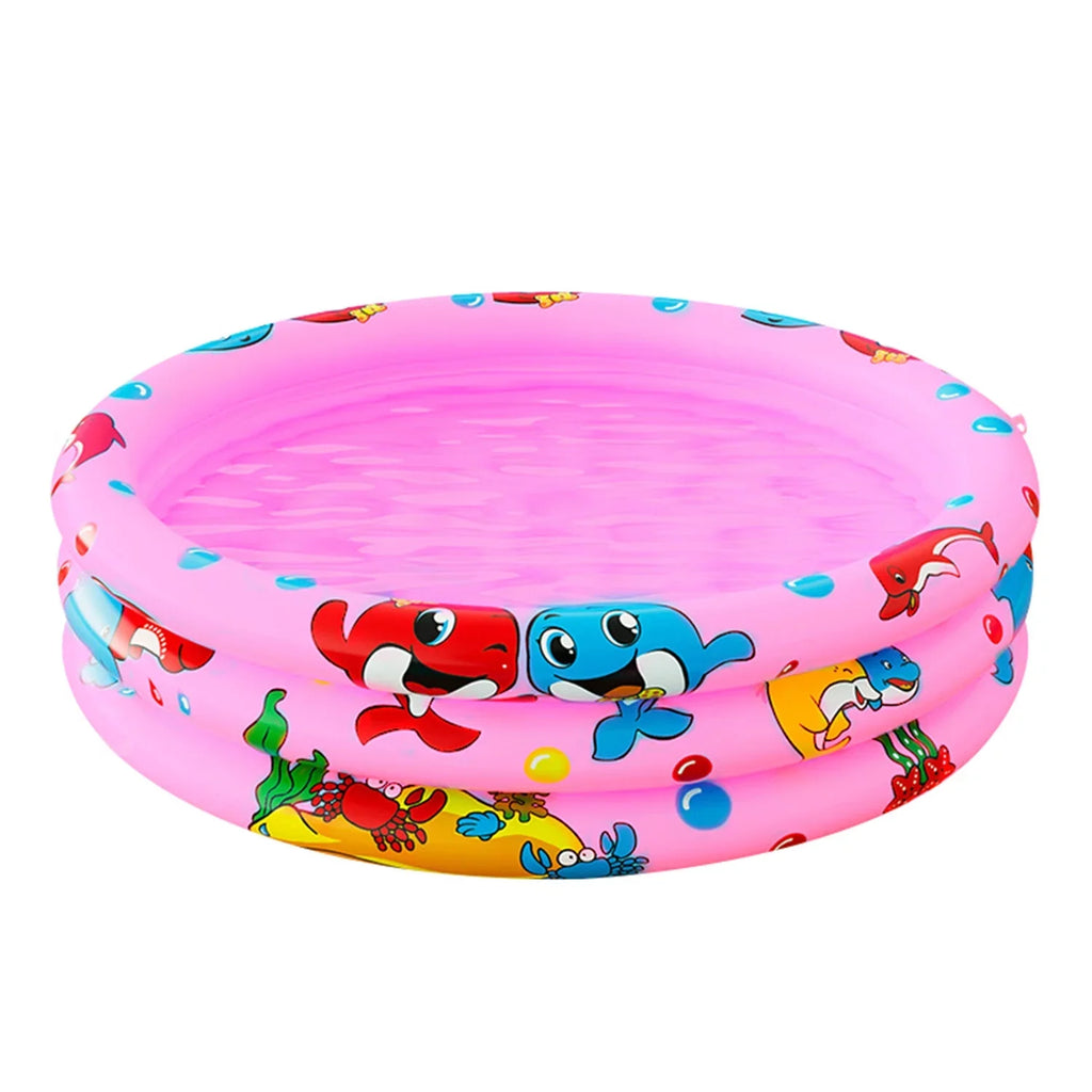Round Inflatable Baby Swimming Pools, 47"x12" 3 Ring Portable inflatable Swimming Pool for Kids, Kiddie Paddling Pool Indoor&Outdoor Toddler aqua Game Play Center for Kids/Girls/Boys,Pink