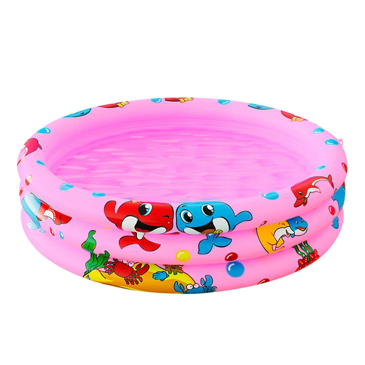 Round Inflatable Baby Swimming Pools, 47"x12" 3 Ring Portable inflatable Swimming Pool for Kids, Kiddie Paddling Pool Indoor&Outdoor Toddler aqua Game Play Center for Kids/Girls/Boys,Pink