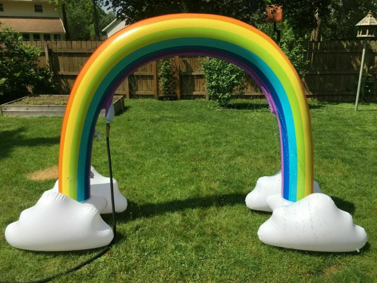 Rainbow Sprinkler Toy for Kids, Inflatable Pool Summer Fun Spray liquid Toy, Outdoor Backyard for Children Infants Toddlers, Boys, Girls 3 4 5 6 7 8 Year Old