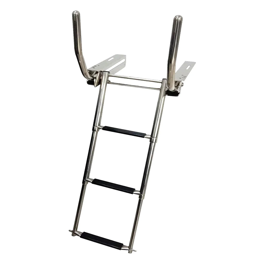 Marine City 316 Stainless Steel Under Platform telescoping Retractable Handrail 3 Steps Ladder for ship Yacht