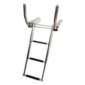 Marine City 316 Stainless Steel Under Platform telescoping Retractable Handrail 3 Steps Ladder for ship Yacht