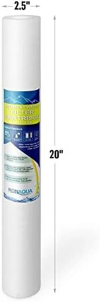 suitable With FPMB5-20, FPMB520, SDC-25-2005/4, VX05-20 Pack Of 25. Standard Whole House -Blown Four Layers Filtration Polypropylene 10 Micron Sediment Filter 20” X 2.5” Fits 20” X 2.5” Housings
