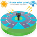 AISITIN 3W Solar Fountain Pump Solar aqua Pump, Floating Fountain Built-in 1200mAh Battery, with 6 Nozzles, for Bird Bath, Fish Tank, Pond or Garden Decoration Solar Aerator Pump (Green)