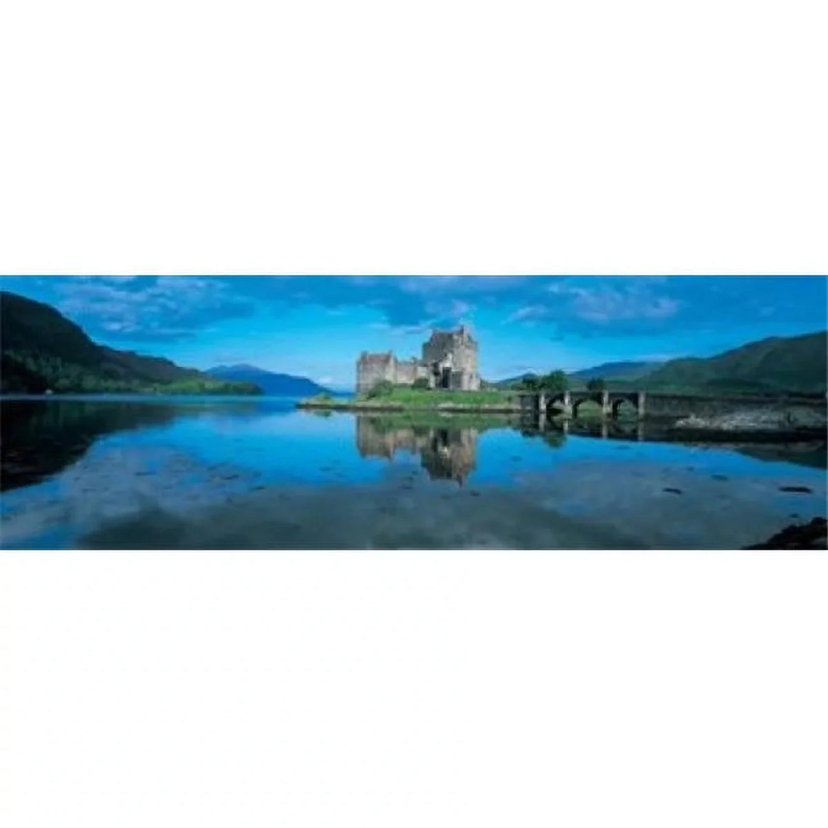 Reflection of a castle in liquid Eilean Donan Castle Loch Duich Highlands Scotland Poster Print by  - 36 x 12