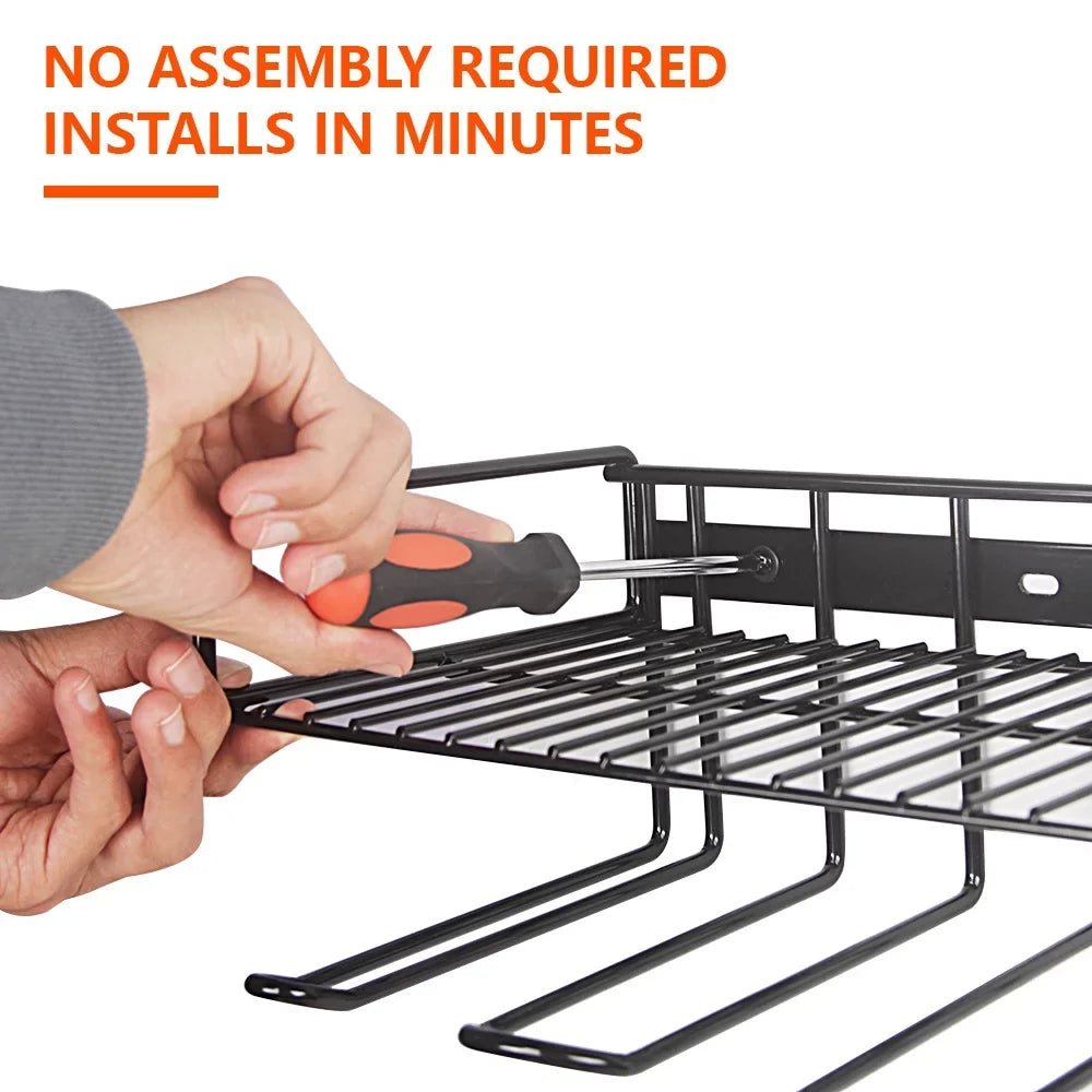 Power Tool Organizer, Wall Mounted Drill Storage Rack for Handheld & Power Tools, Heavy Duty Compact Steel Power Tool Holder