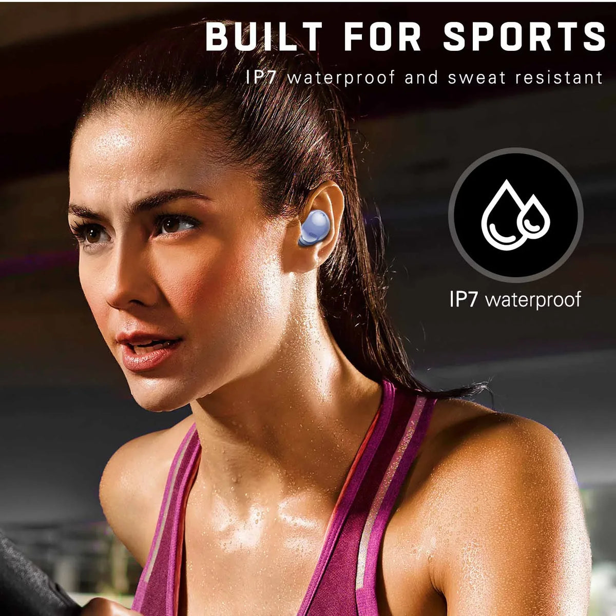 UrbanX Street Buds Pro Bluetooth Earbuds for Vodafone Smart N8 True Wireless, Noise Isolation, Charging Case, premium Sound, aqua immune (US Version) - Amethyst Purple